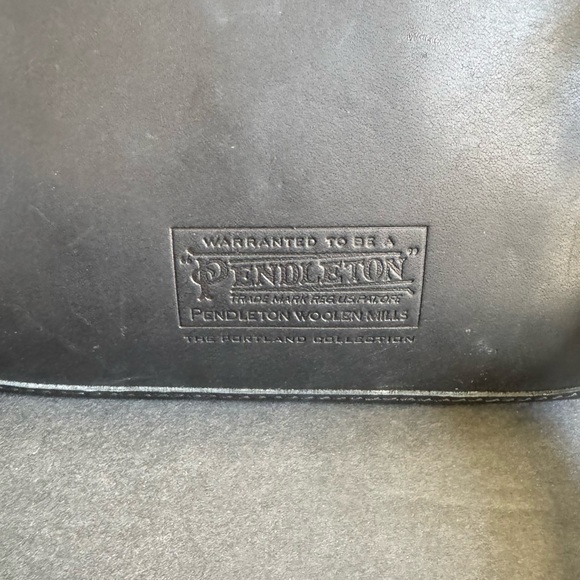 Pendleton Wool Crossbody Bag Plaid Wool Black Leather Convertible Purse Wristlet - Picture 7 of 9